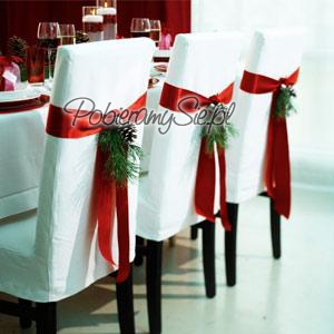 wesele w Święta Bożego Narodzenia, dekoracje krzeseł