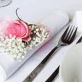 dekoracja �lubna serwetki, r�owa r�a, gips�wka, st� weselny, dekoracje �lubne