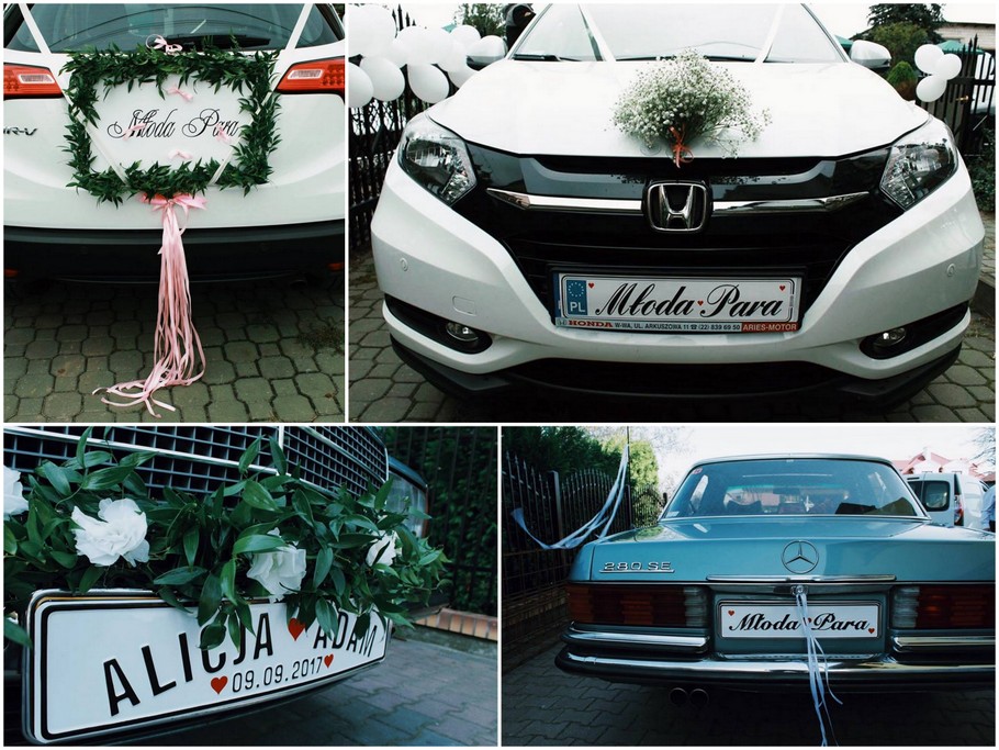 dekoracja auta do ślubu