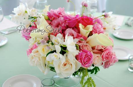 dekoracja stołów, bukiet kwiatów