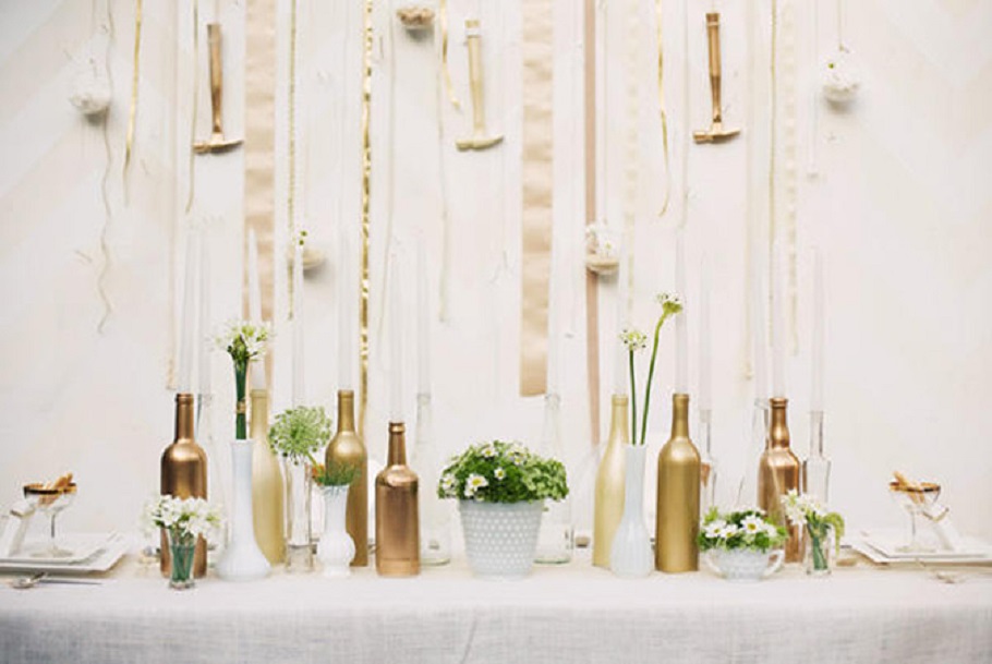 Butelki w dekoracjach ślubnych